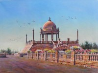 Hanif Shahzad, Jehangir kothari parade, 21 x 28 Inch, Oil on Canvas, AC-HNS-007